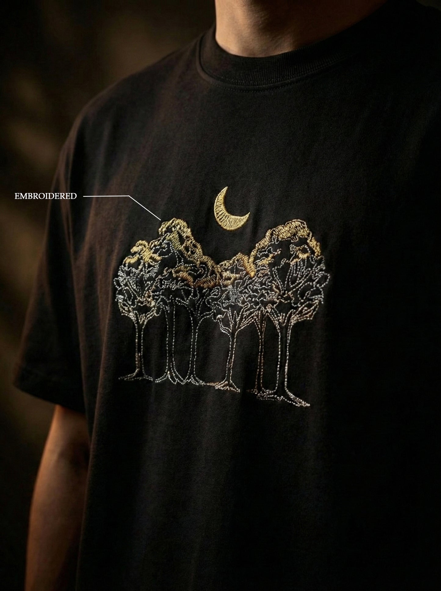 MOONLIT CANOPY Embroidered T-shirt