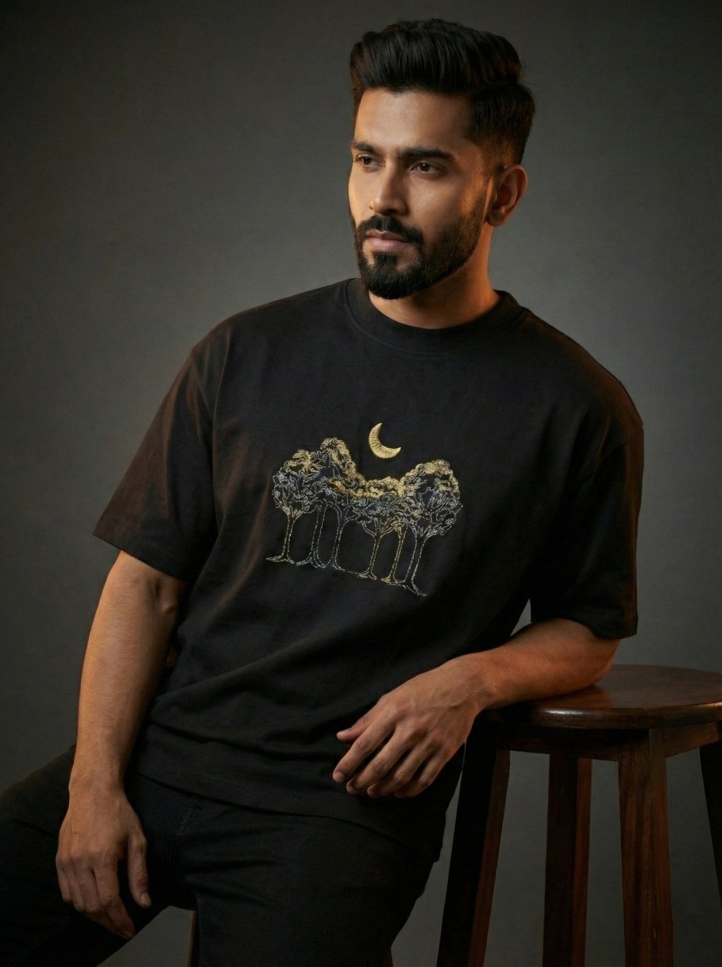 MOONLIT CANOPY Embroidered T-shirt