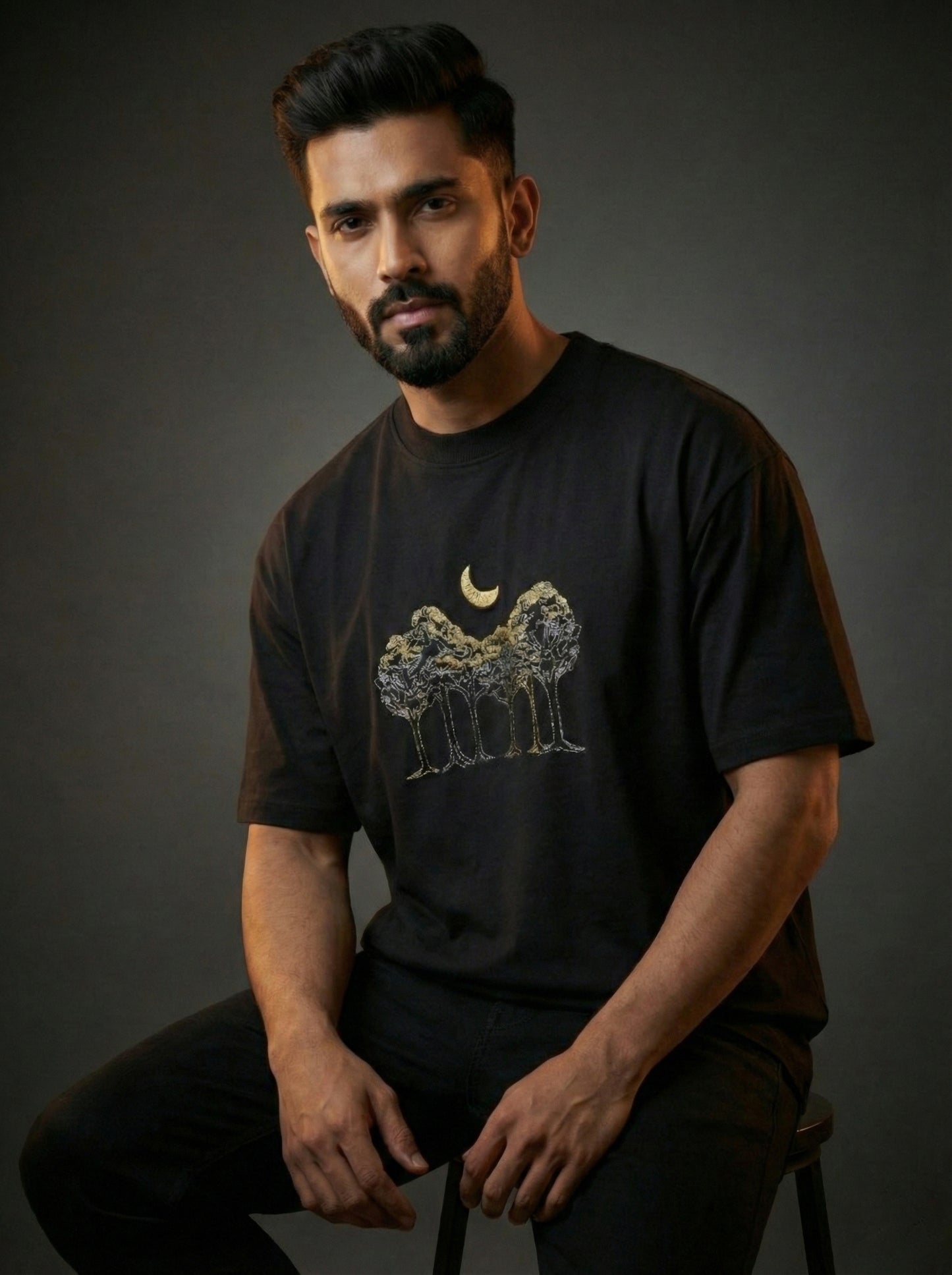 MOONLIT CANOPY Embroidered T-shirt